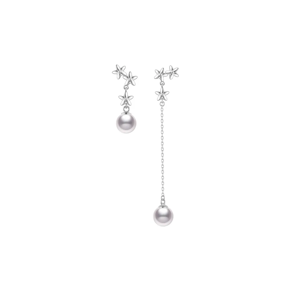 ME LUXE Pearl Hoop Earrings, Irregular Stars Sweet And Cute Women's