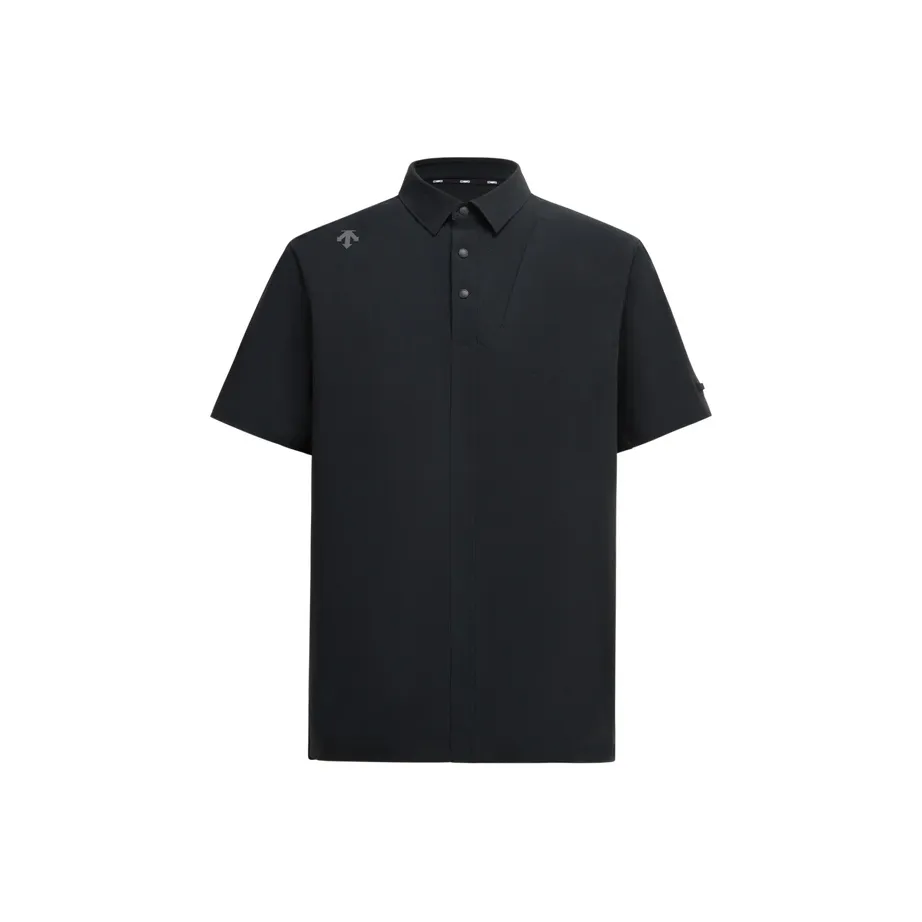 DESCENTE Golf FIELD Polo Shirt Men's BK BLACK