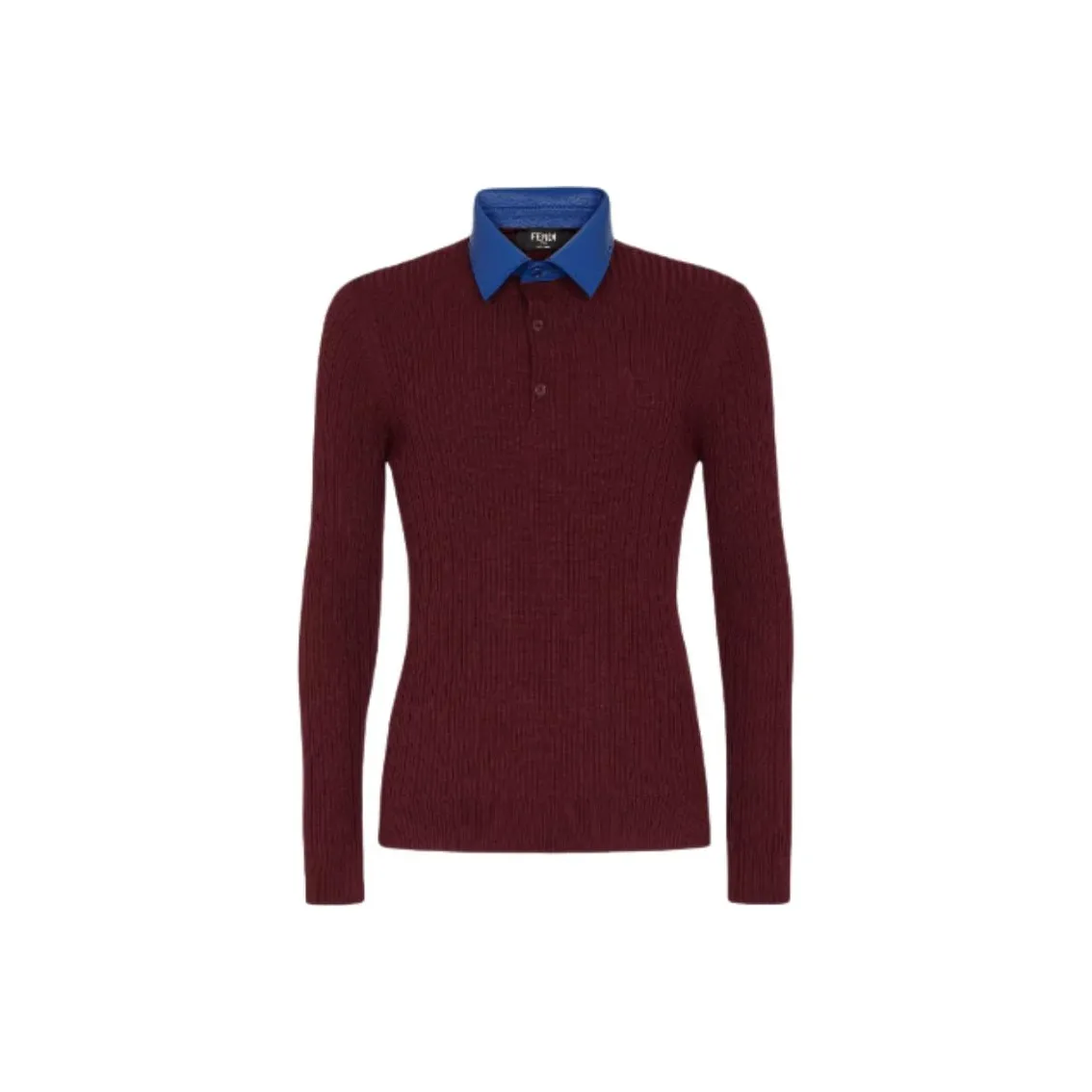 FENDI Ribbed Wool Polo Shirt