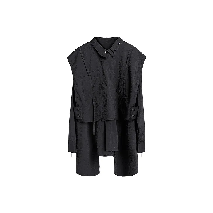 HUANXIANGZHE Черная унисекс рубашка