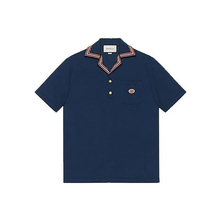 GUCCI Polo Shirt Men's Dark Blue