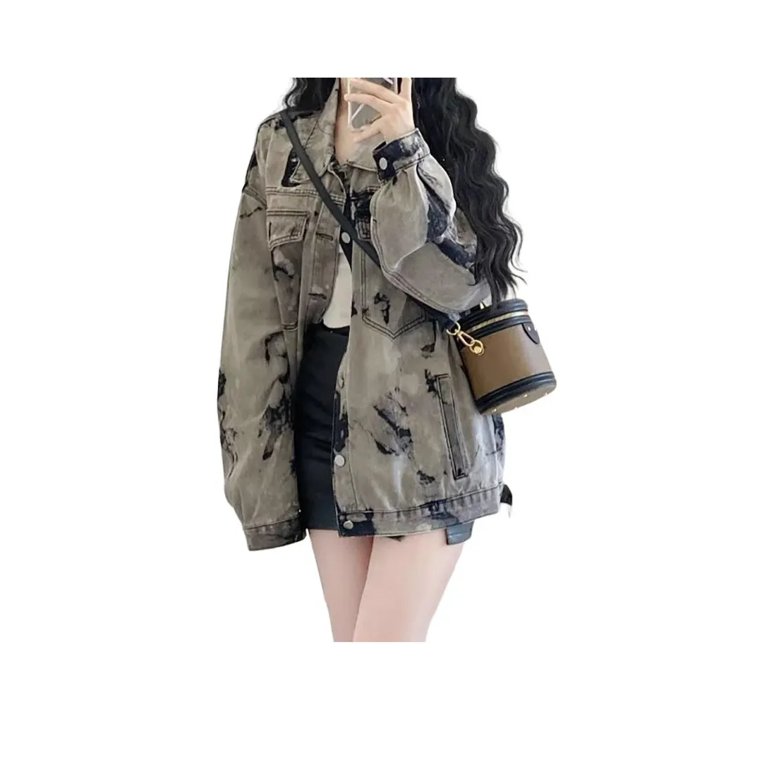 CORNILOT Черно-серый цвет унисекс джинсовые куртки