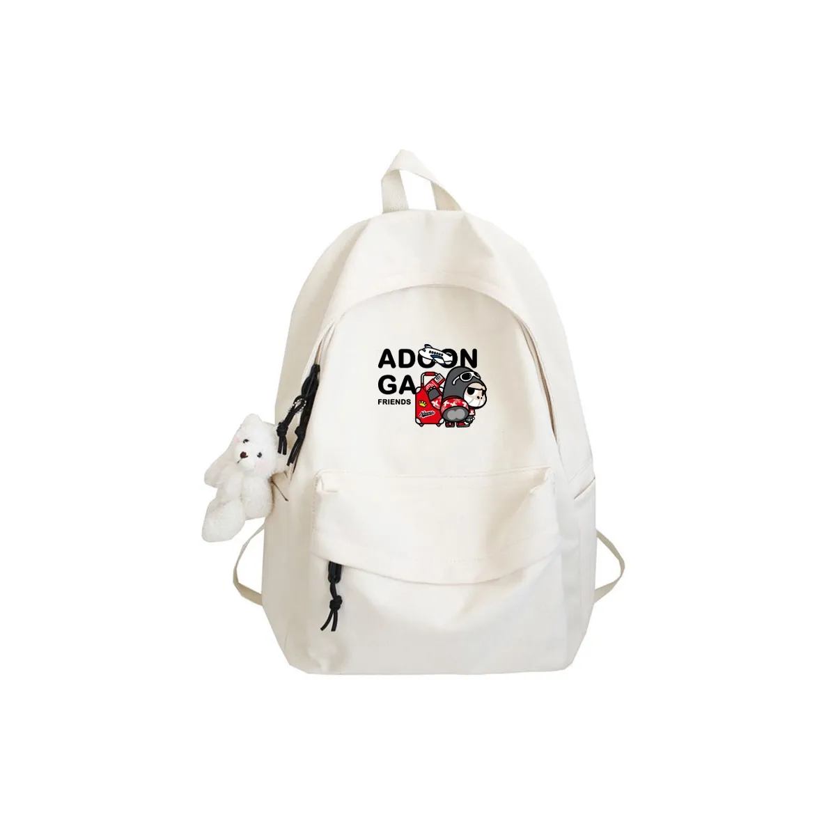 ADOONGA Холст Рюкзак Унисекс Белый Черный