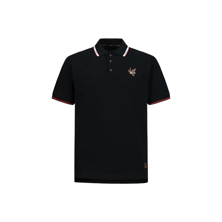 EVISU SS23 Men's Eagle Embroidered Polo Shirt