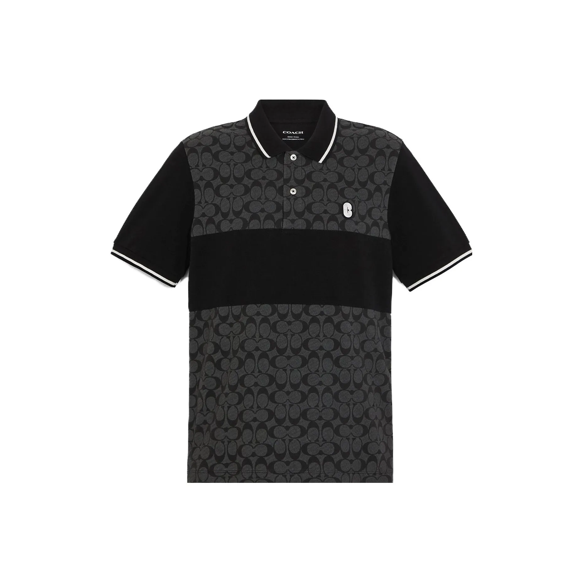 COACH SS23 Polo Shirt Men's Charcoal Gray