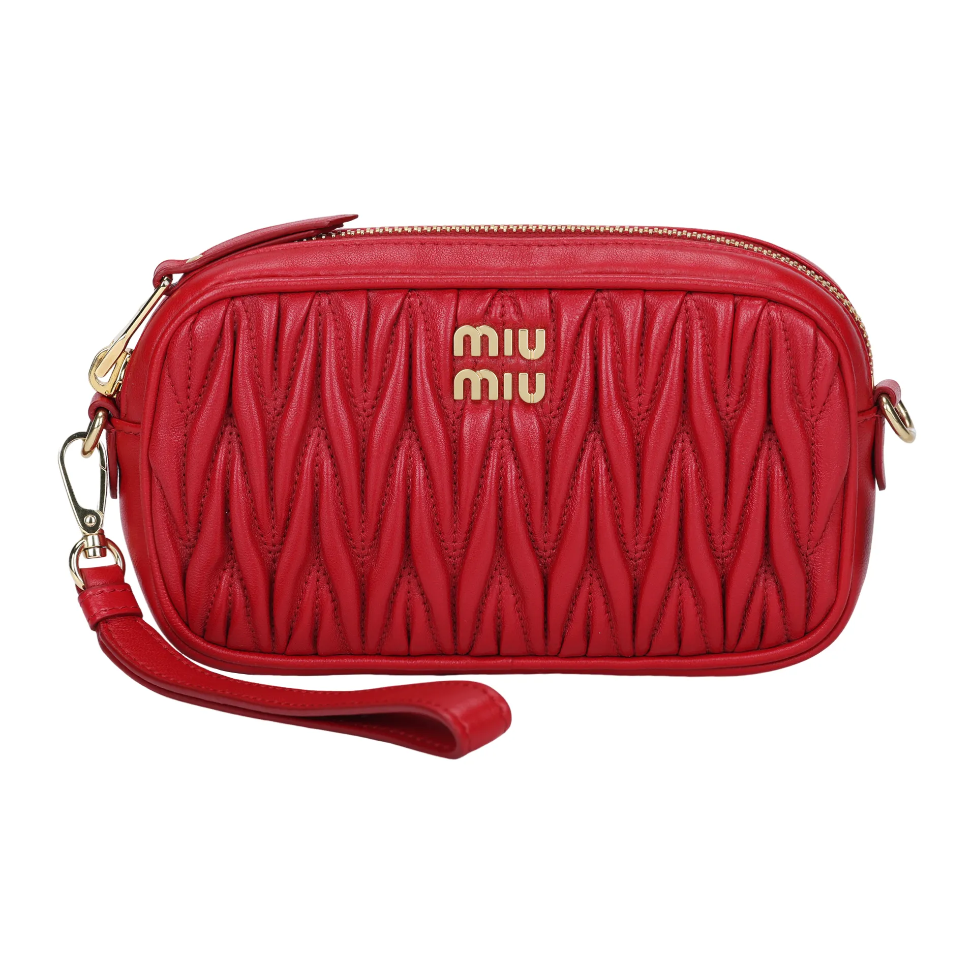 MIU MIU Lambskin Clutch Women's Red