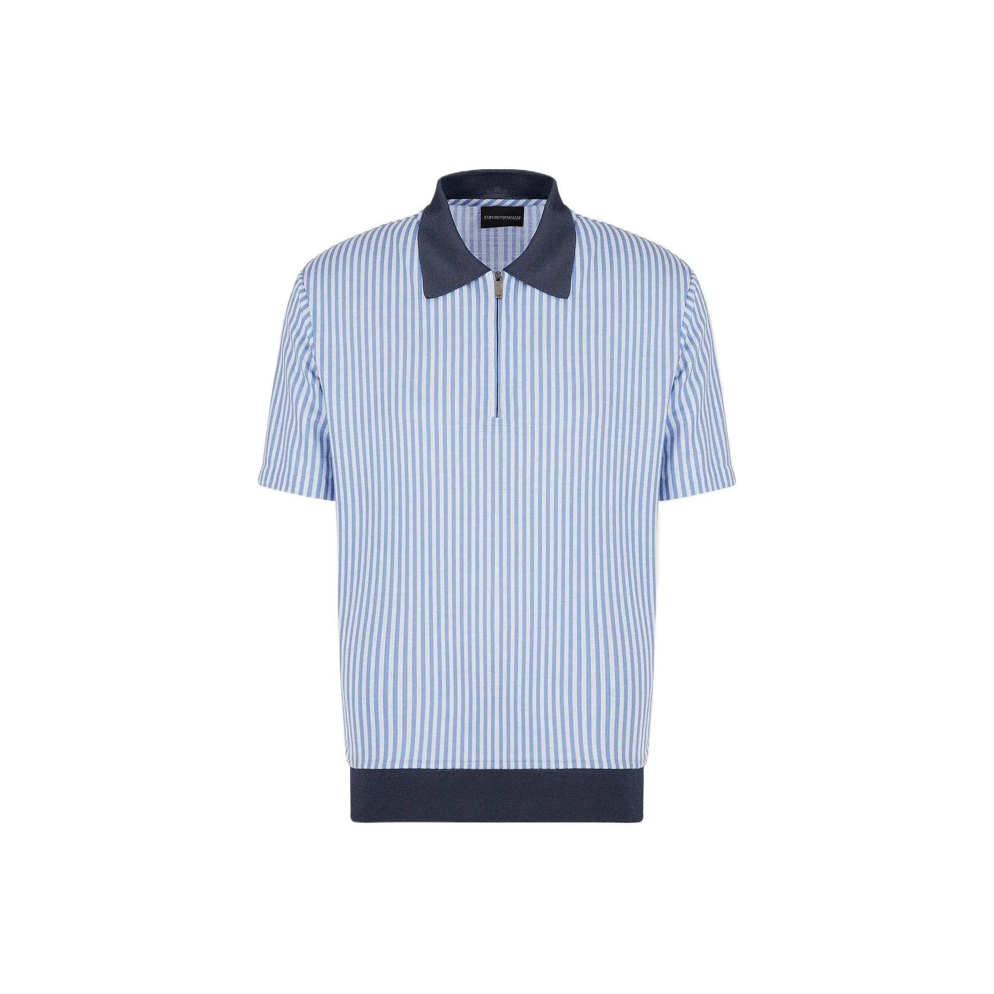 EMPORIO ARMANI FW22 Polo Shirt Men's Blue White Stripes