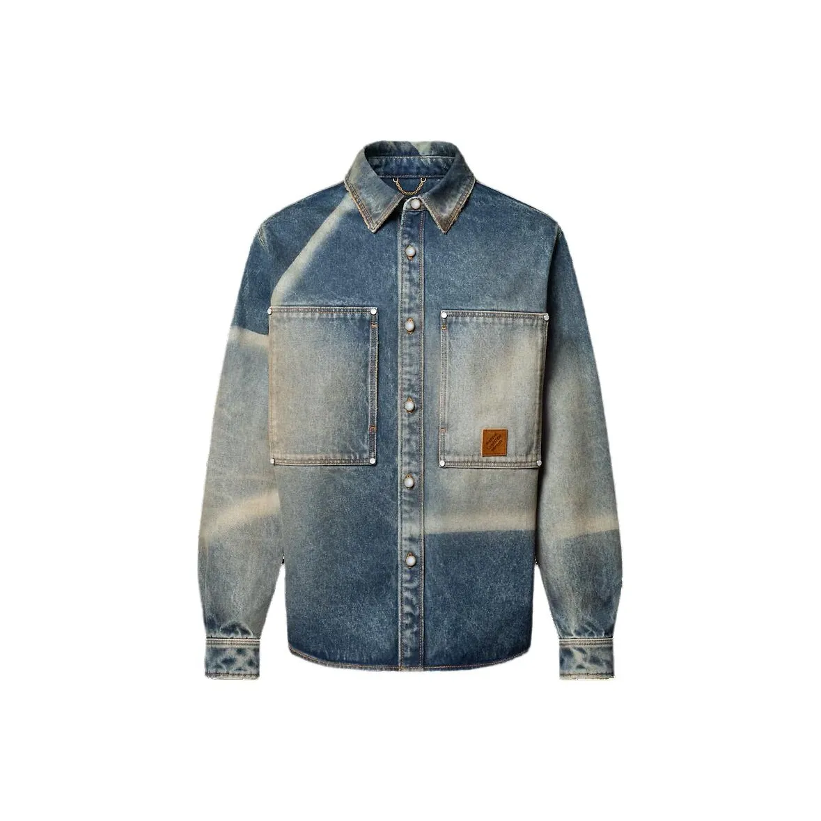 LOUIS VUITTON Sunfaded Effect Denim Long Sleeved Shirt