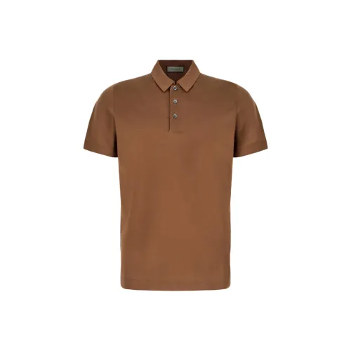 Canali Коричневый Мужское Поло