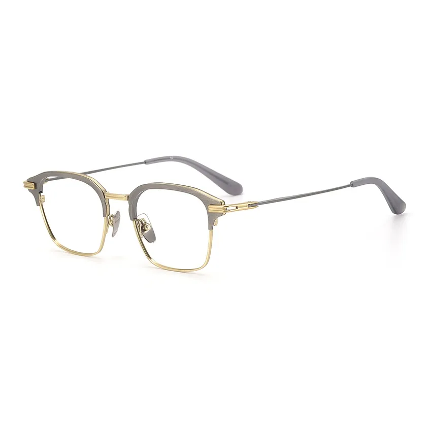 Vitigmu Чистый титан Прямоугольные Оправы для очков Мужские