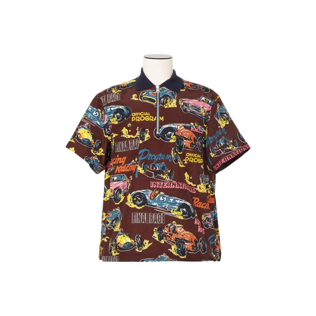 Sacai SS25 Polo Shirts Men's Bordeaux Red