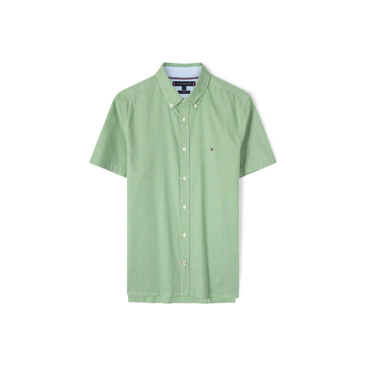 Tommy Hilfiger Зеленый Серый Клетка 0H7 Мужская Рубашка