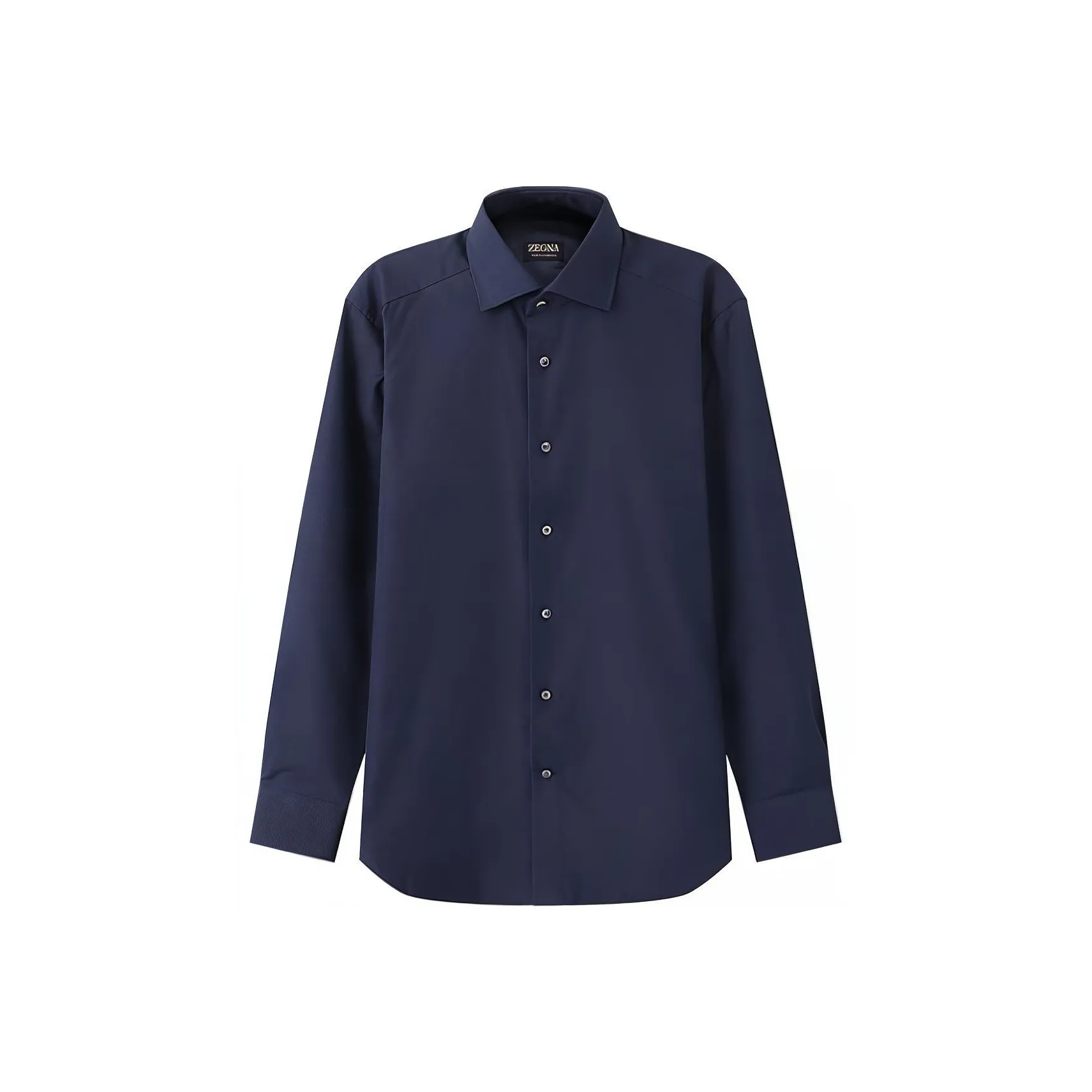 Zegna SS24 Рубашка Мужская Темно-синяя