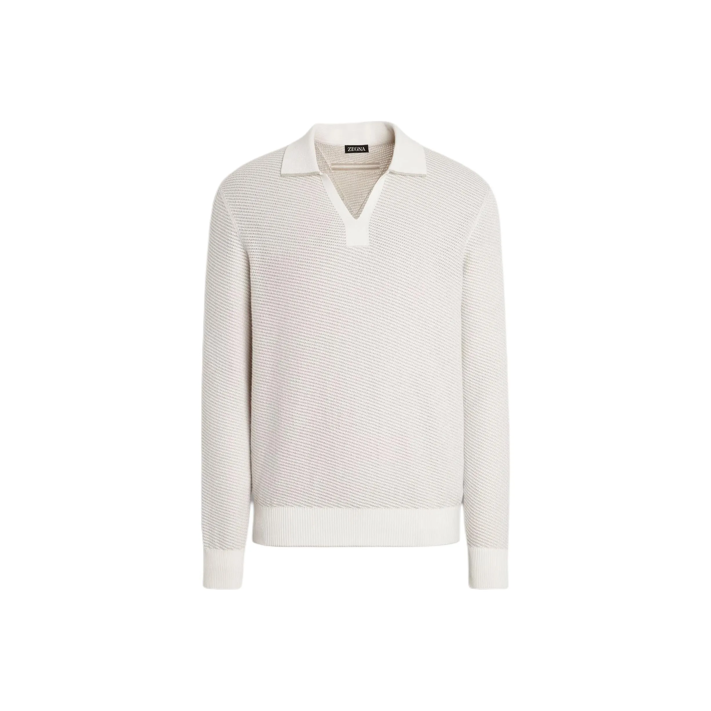 Zegna Long Sleeved Knitted Polo Shirt