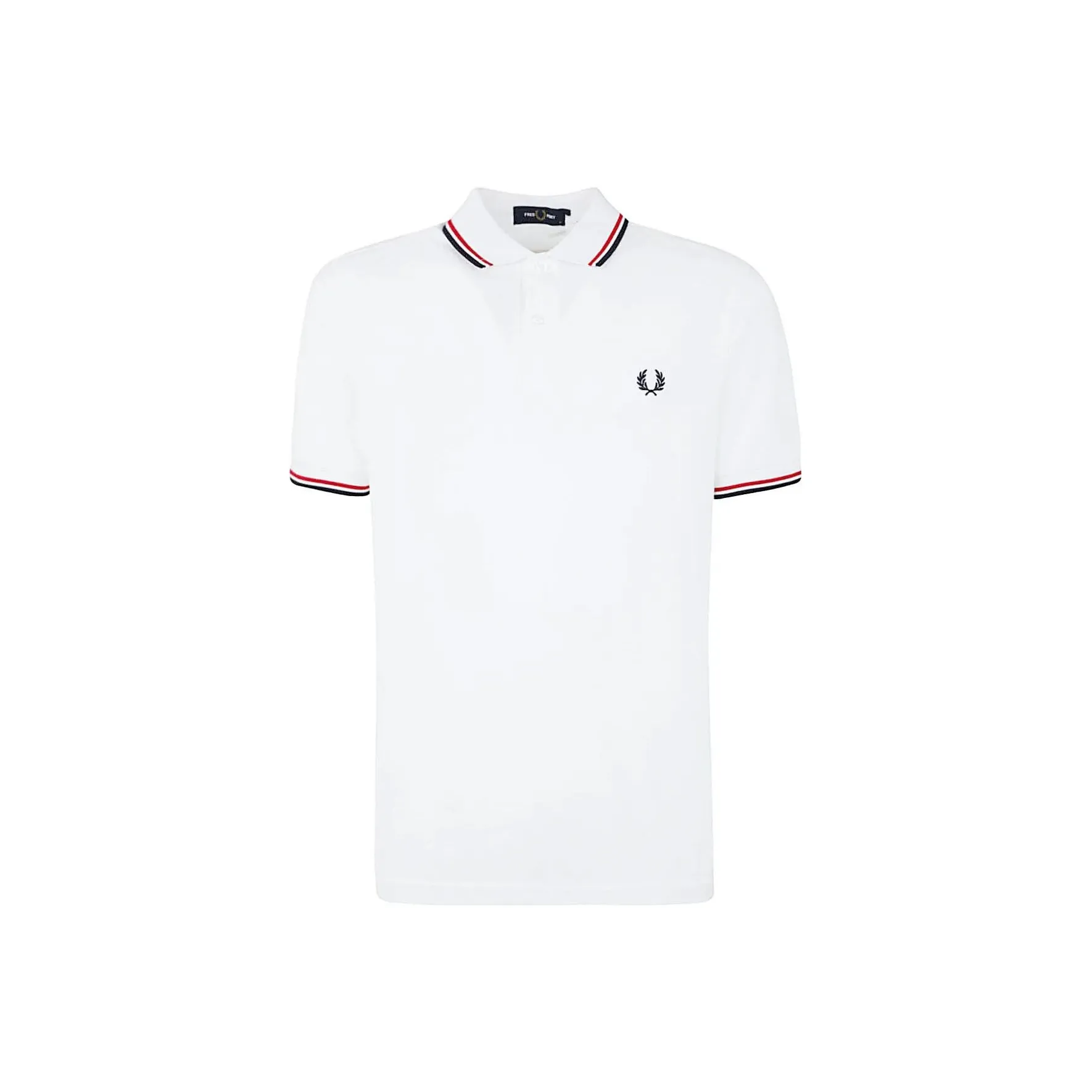 FRED PERRY Stripe Detailed Logo Embroidered Polo Shirt