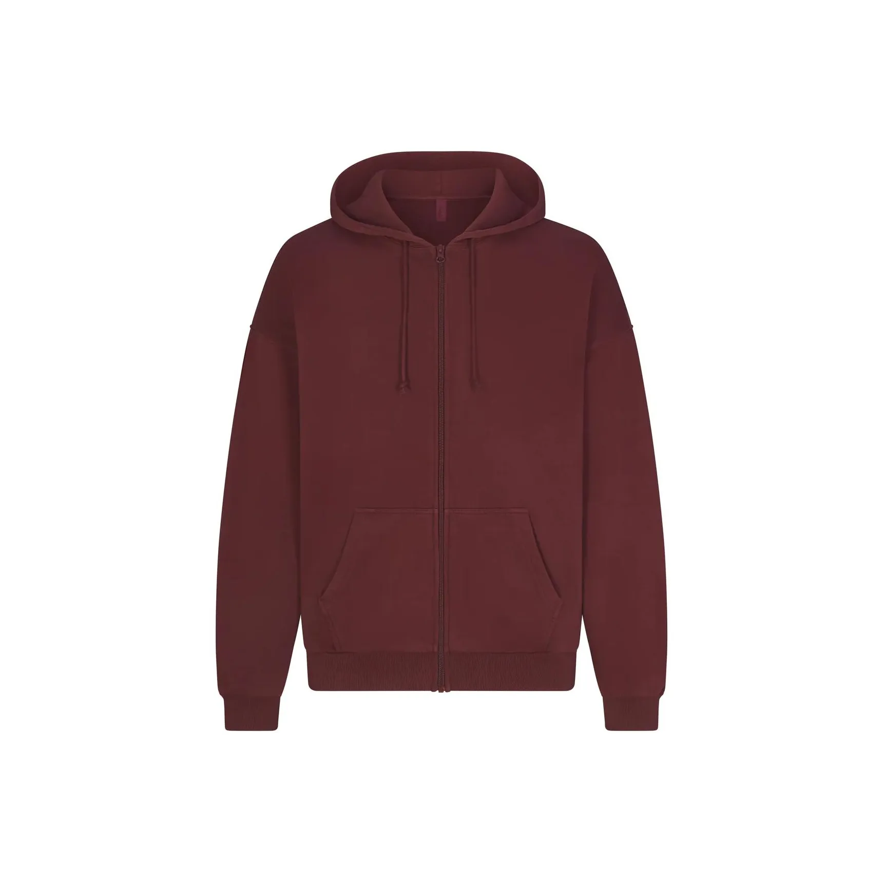 SKIMS TERRY MENS RELAXED ZIP UP HOODIE Sweatshirt Men's OXBLOOD/Fuchsia