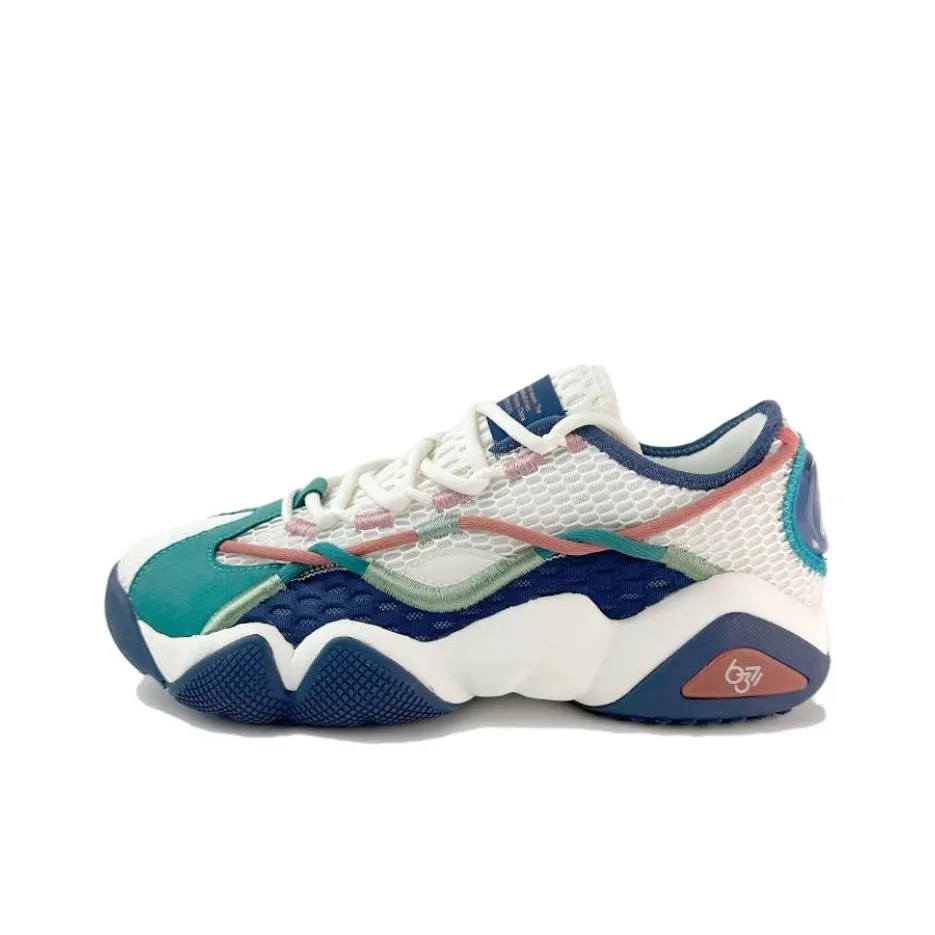 PEAK State Pole 6371 Толстая подошва Низкий топ Super Light Белый/Темно-синий Мужской