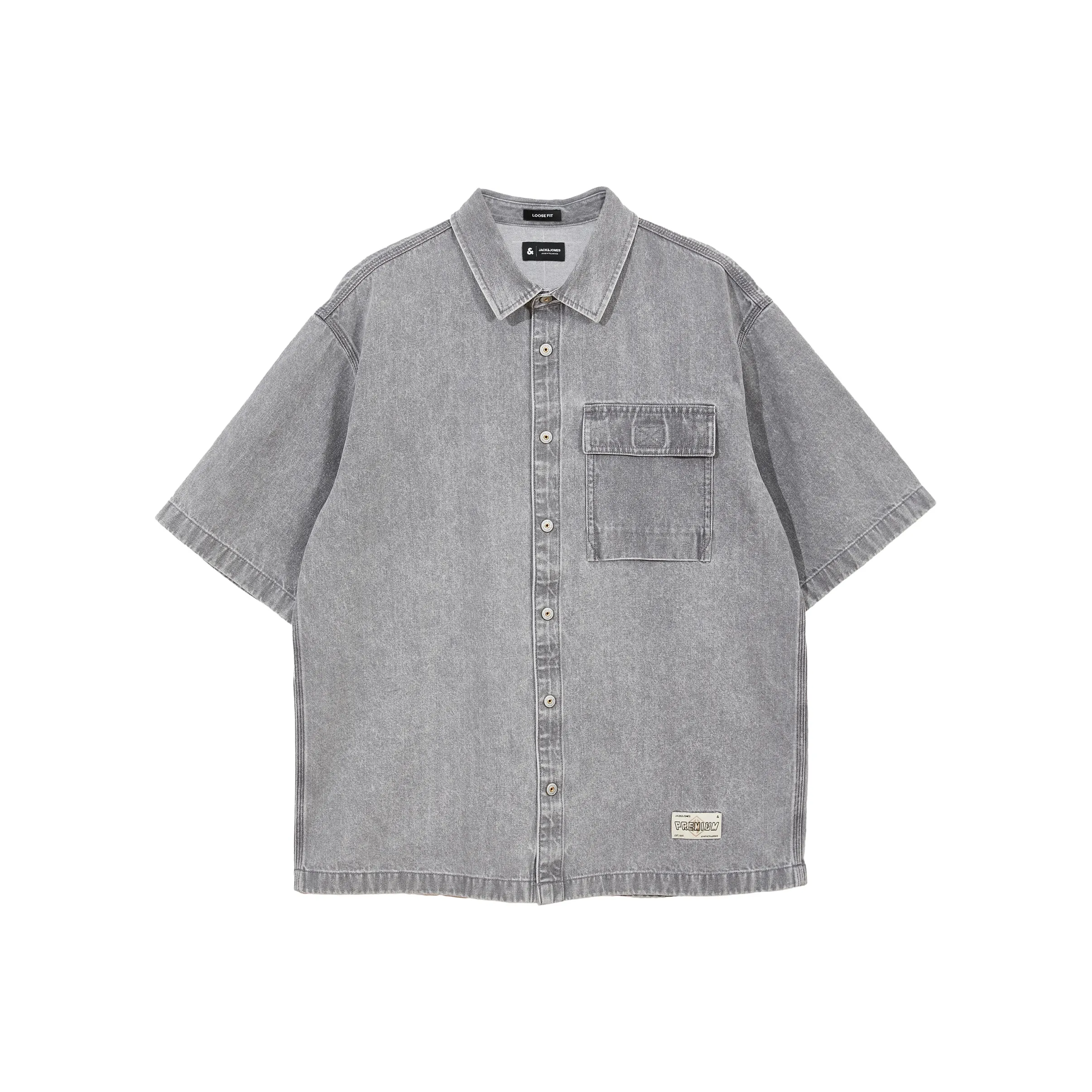 JACK JONES· Рубашка Мужская A17 Средне-Серый Деним