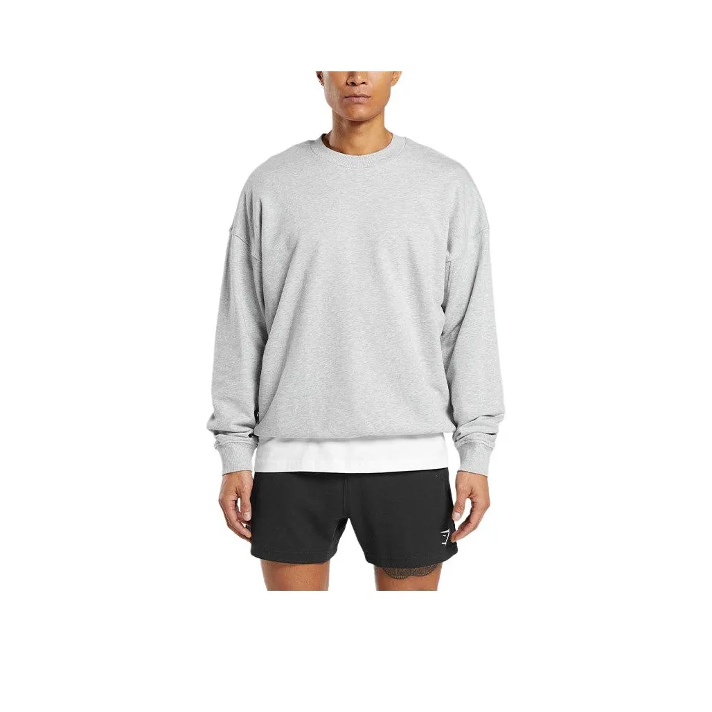 GYMSHARK Rest Day Essential Crew Толстовка Мужская Светло-Серый