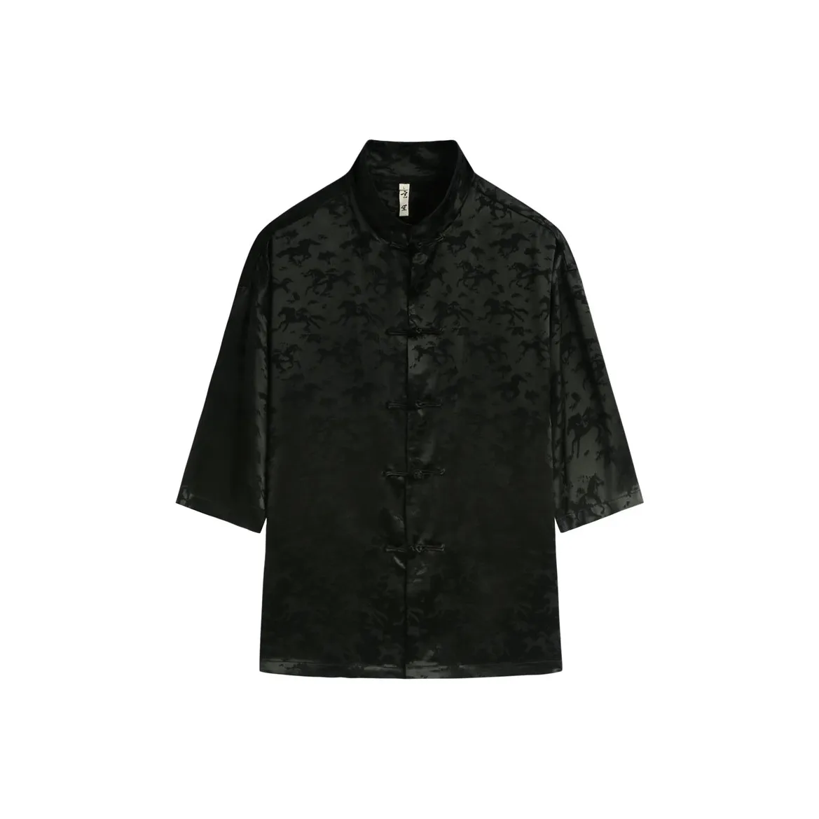 XUANSHENG Короткий рукав рубашка мужская черная