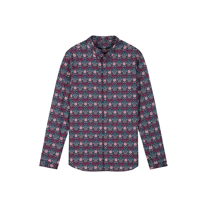 DAVID NAMAN Длинный рукав рубашка мужская фиолетовая