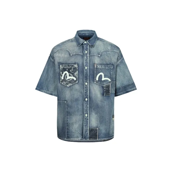 EVISU Shirts Men's Denim Blue
