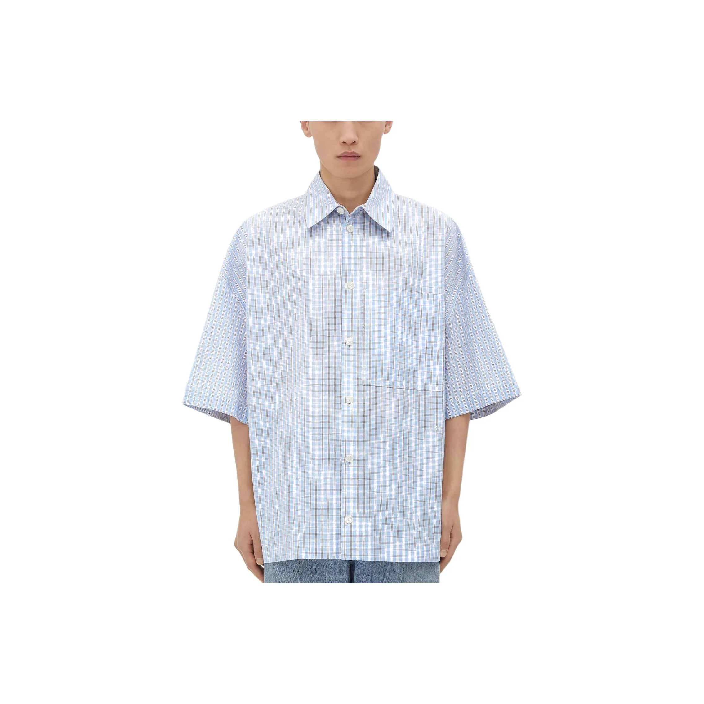 Bottega Veneta SS24 Рубашка Мужская Светло-Синяя