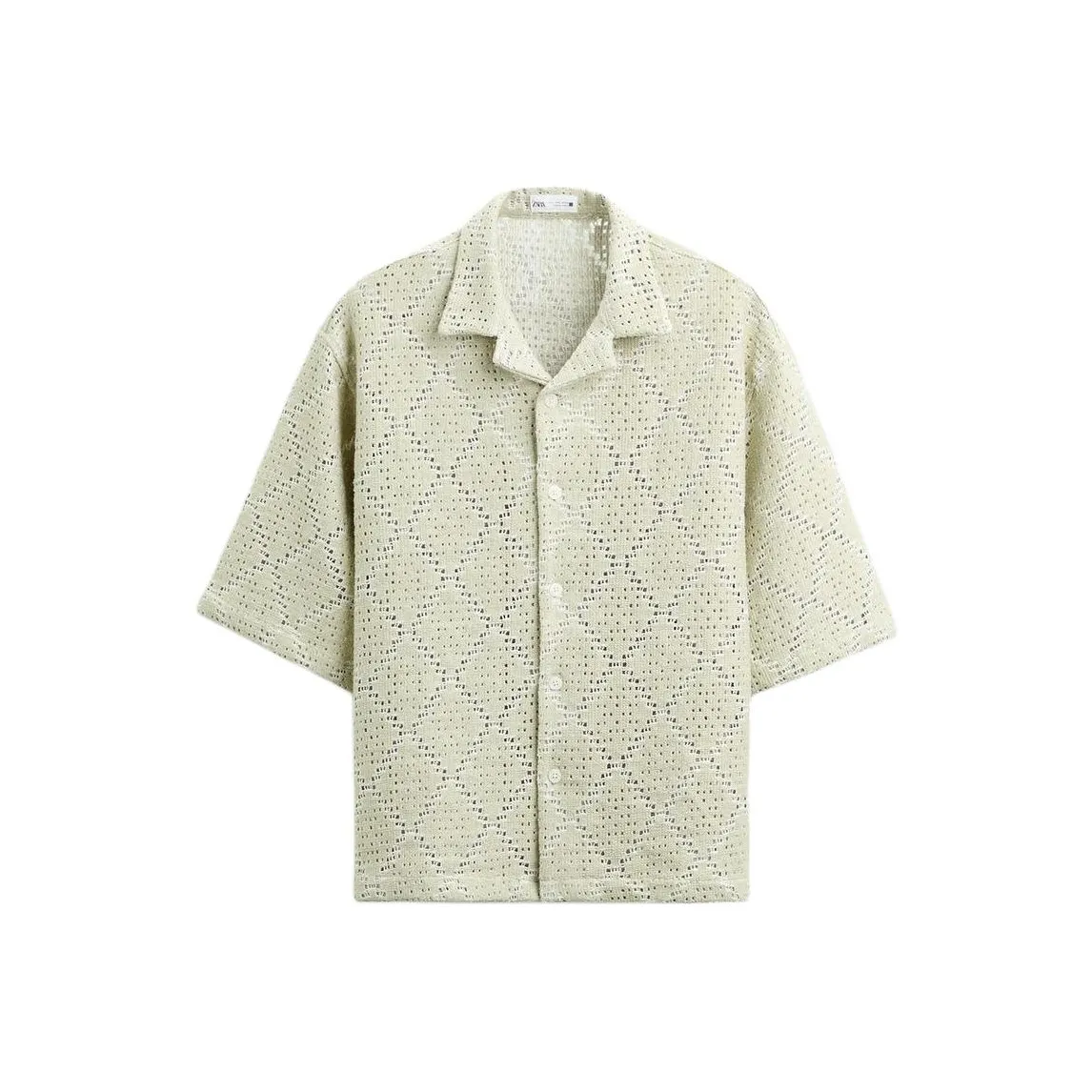 ZARA Выстиранные Зеленые Мужские Рубашки