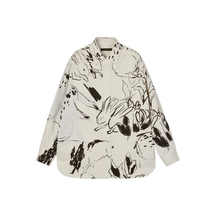 CROQUIS Shirts Unisex 099 Black Floral