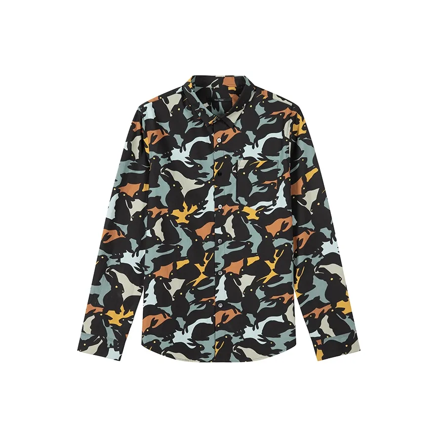 DAVID NAMAN Рубашка Мужская Желто-Оранжевая