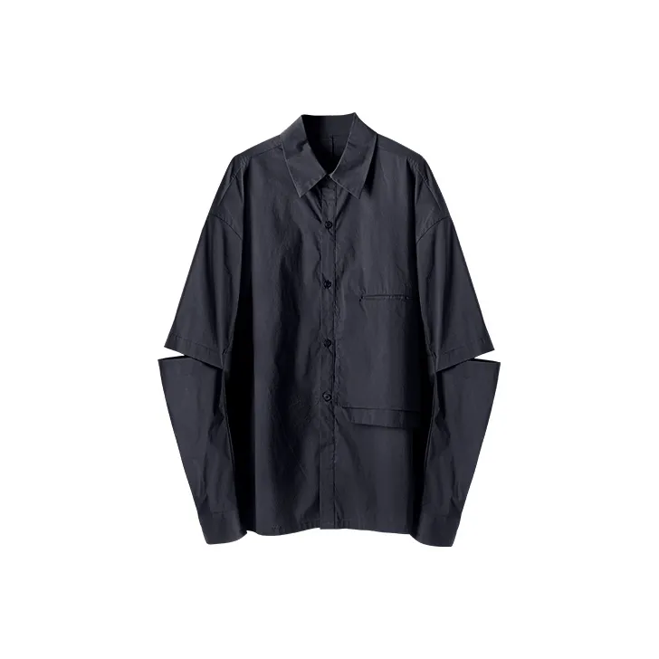 HUANXIANGZHE Рубашка Унисекс Черная