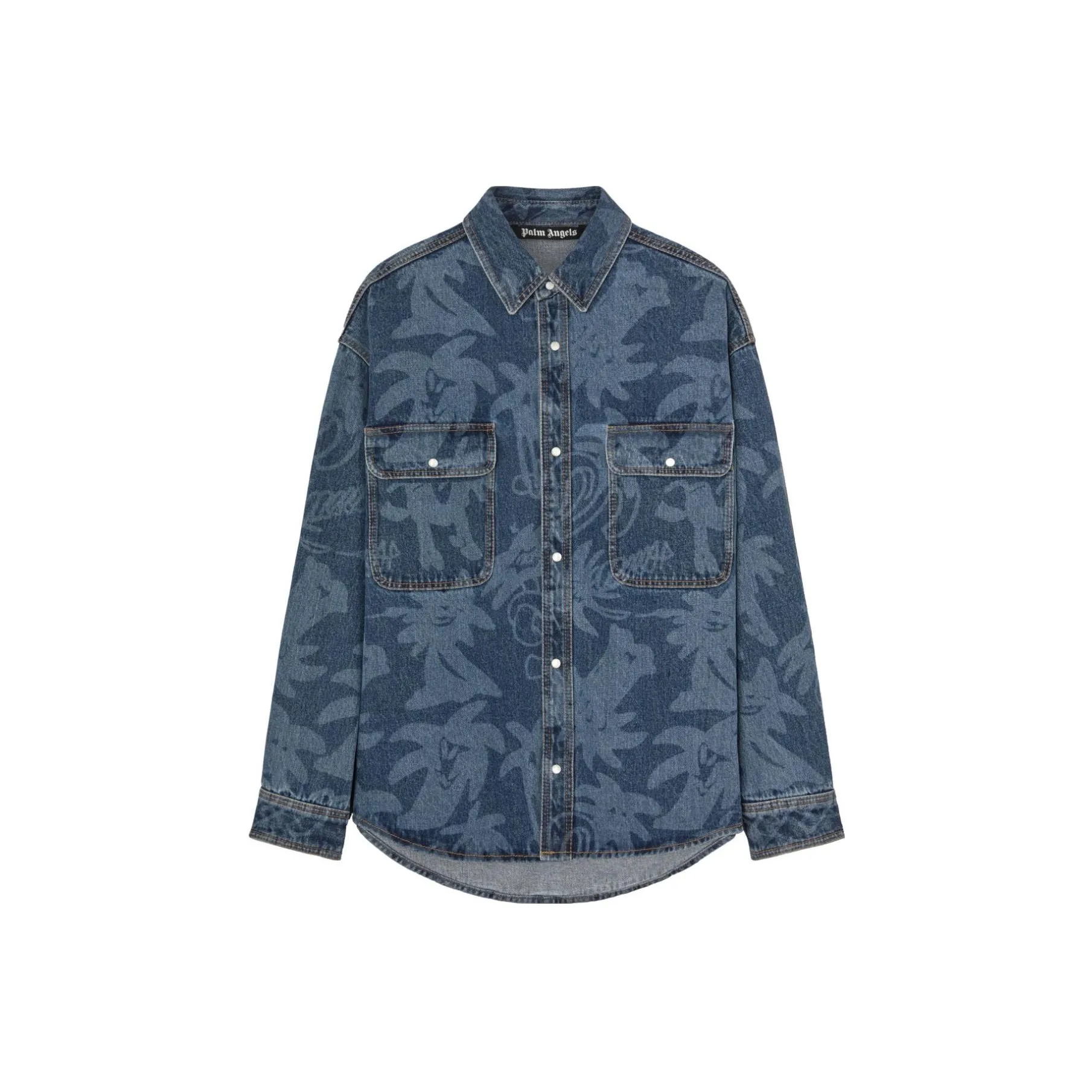 PALM ANGELS Palmity Button Up Denim Shirt