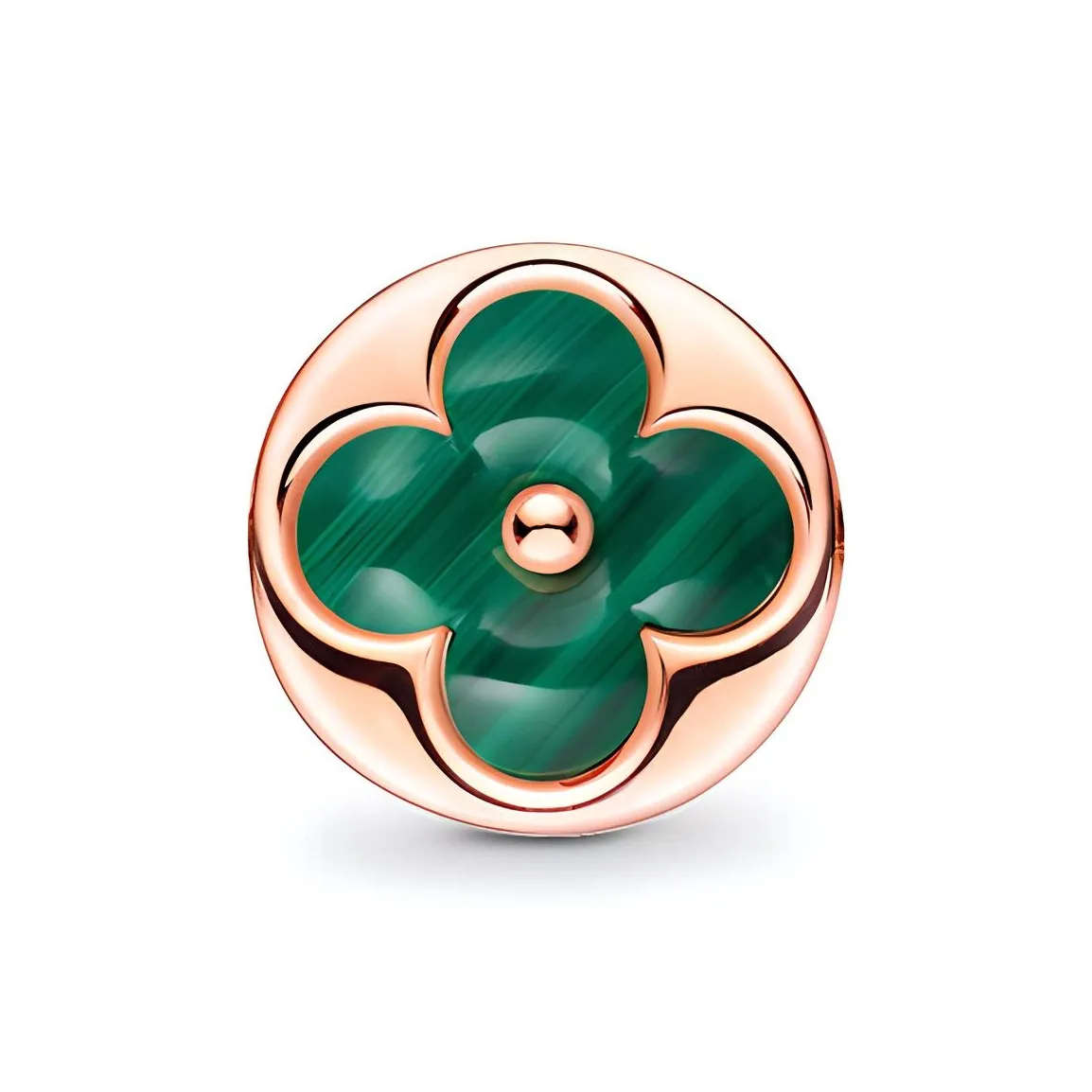 Lv Color Blossom Bb Sun Ear Stud Pink Gold And Malachite Per Unit