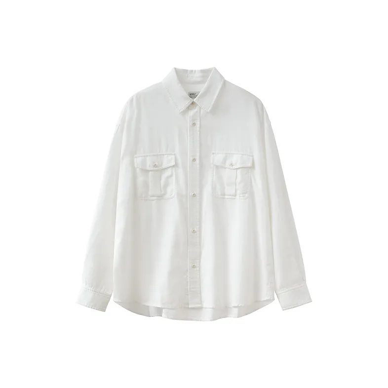 BUTTBILL 100% хлопок Длинный рукав Рубашка Унисекс