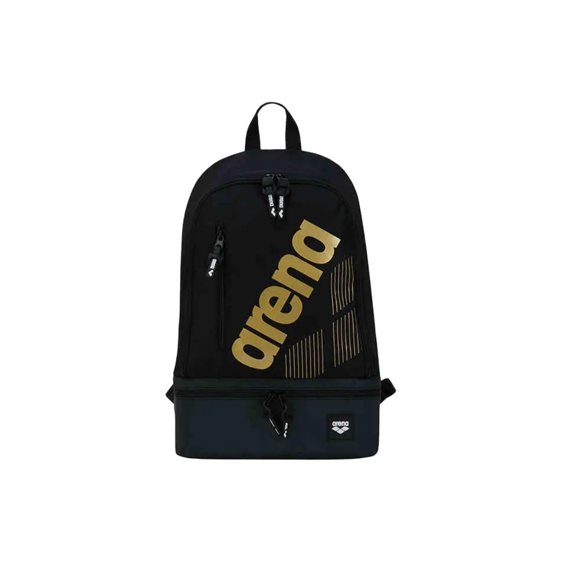 Arena Polyester Backpack Unisex Black Gold