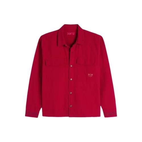 Hollister Snake Year Spring Collection Красные Унисекс Рубашки