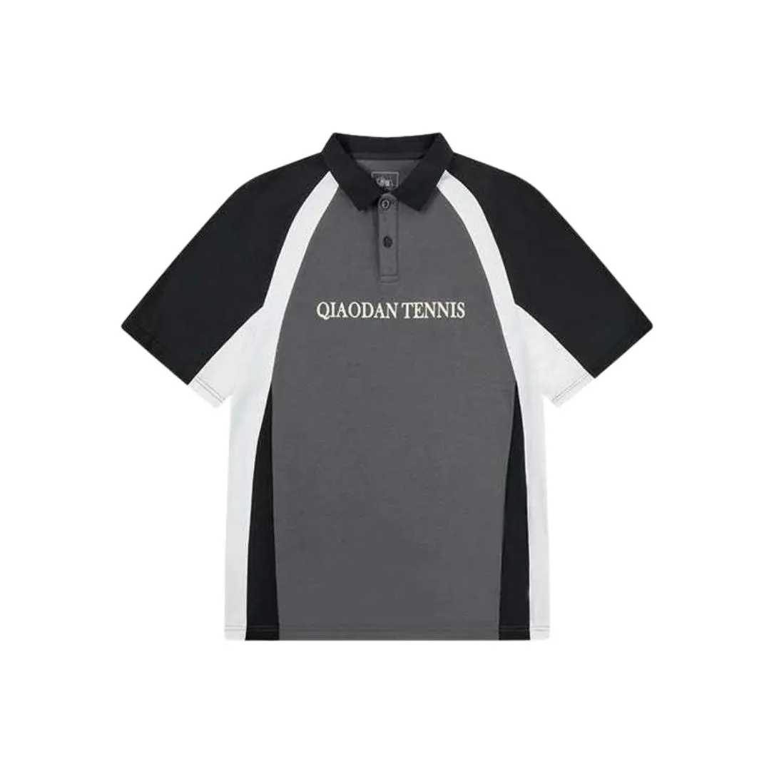 QIAODAN Dry Поло Мужское Песочный Серый Черный