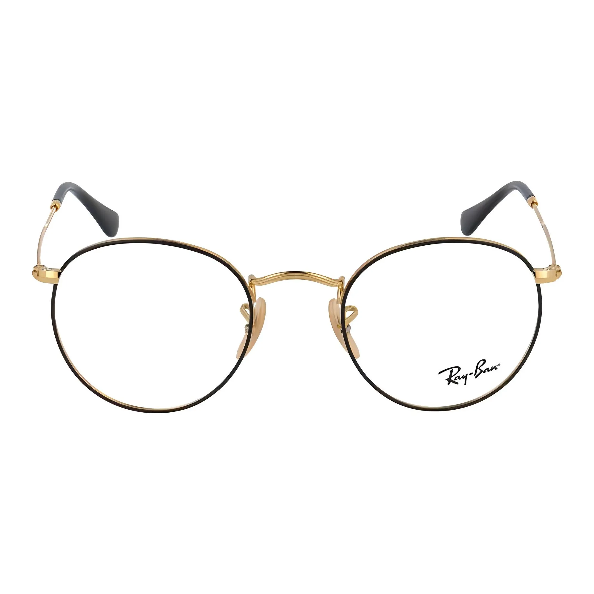 Очки RayBan с диоптриями черные золотые унисекс