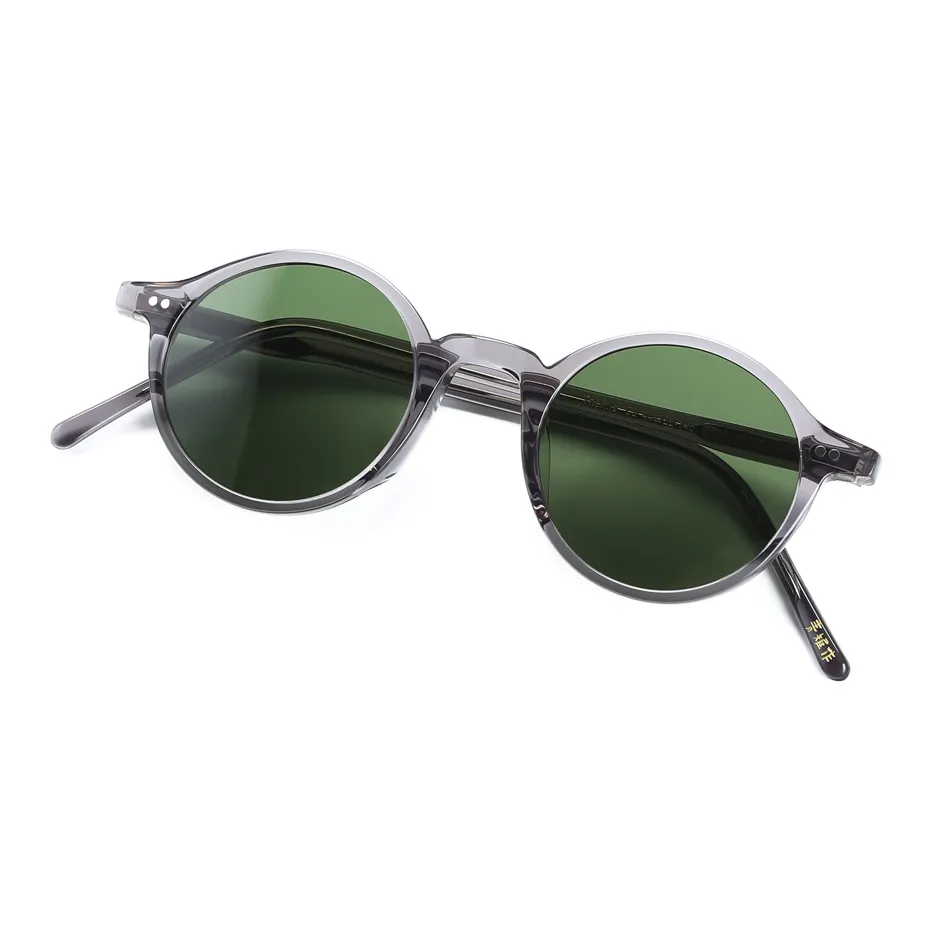 QINGZHIZUO Пластиковая оправа круглые солнцезащитные очки унисекс Япония серый