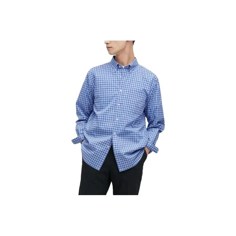 UNIQLO Небесно-голубой Мужские Рубашки
