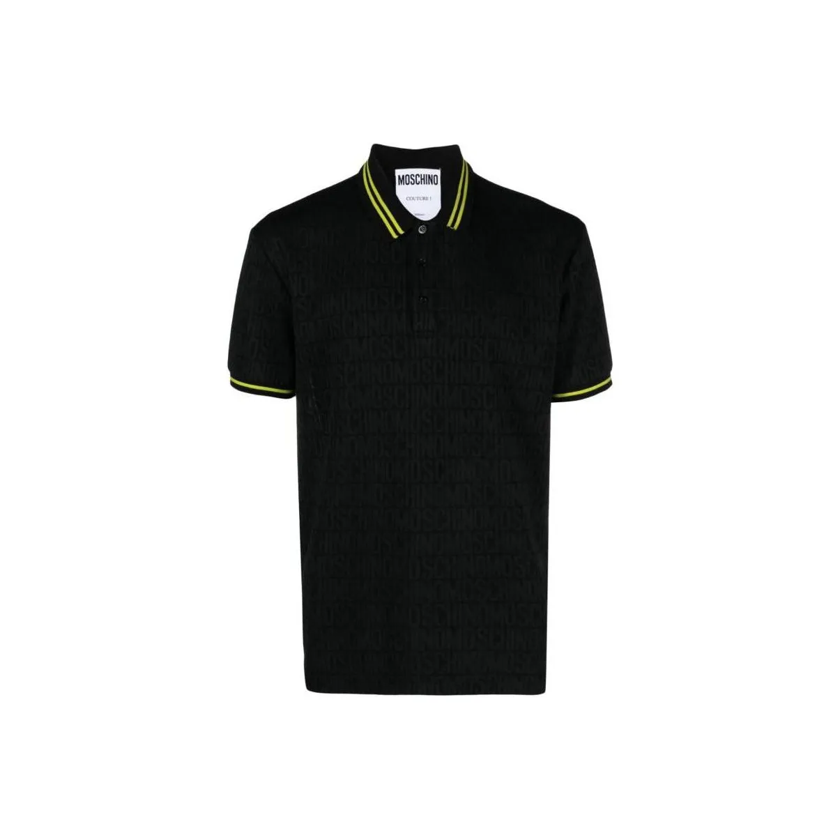 MOSCHINO Jacquard Logo Motif Striped Polo Shirt