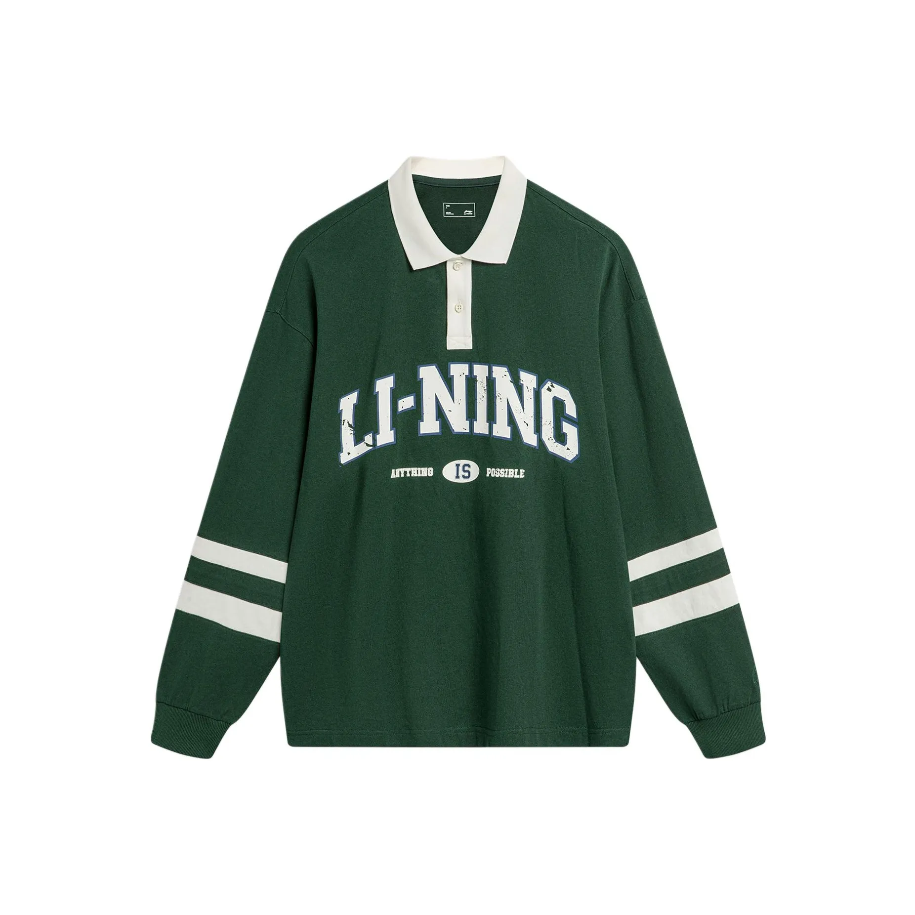 LiNing Weekend Youth Sports Fashion Collection Polo Shirt Unisex Vintage Green