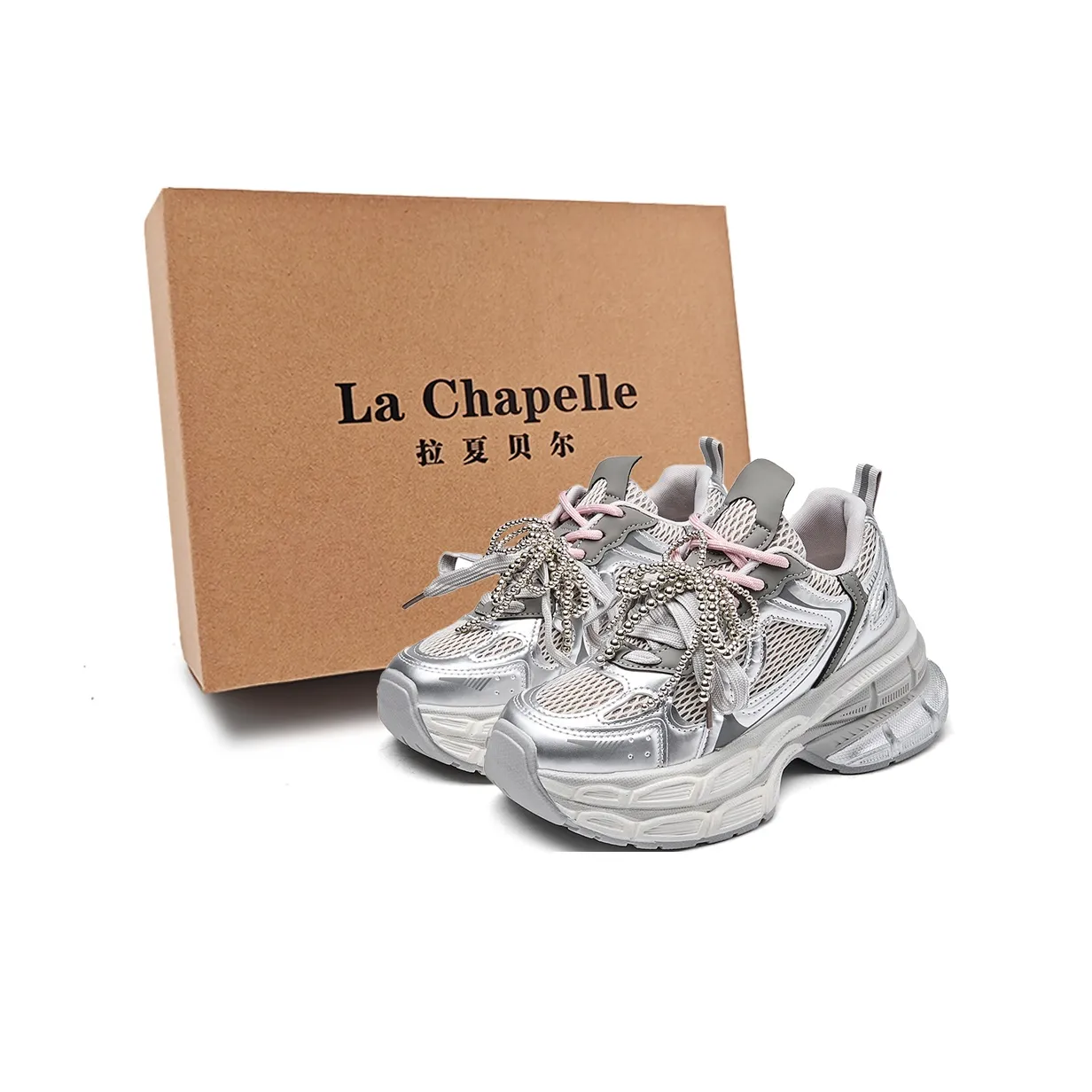 La Chapelle массивные кроссовки Low Top Silver Women's