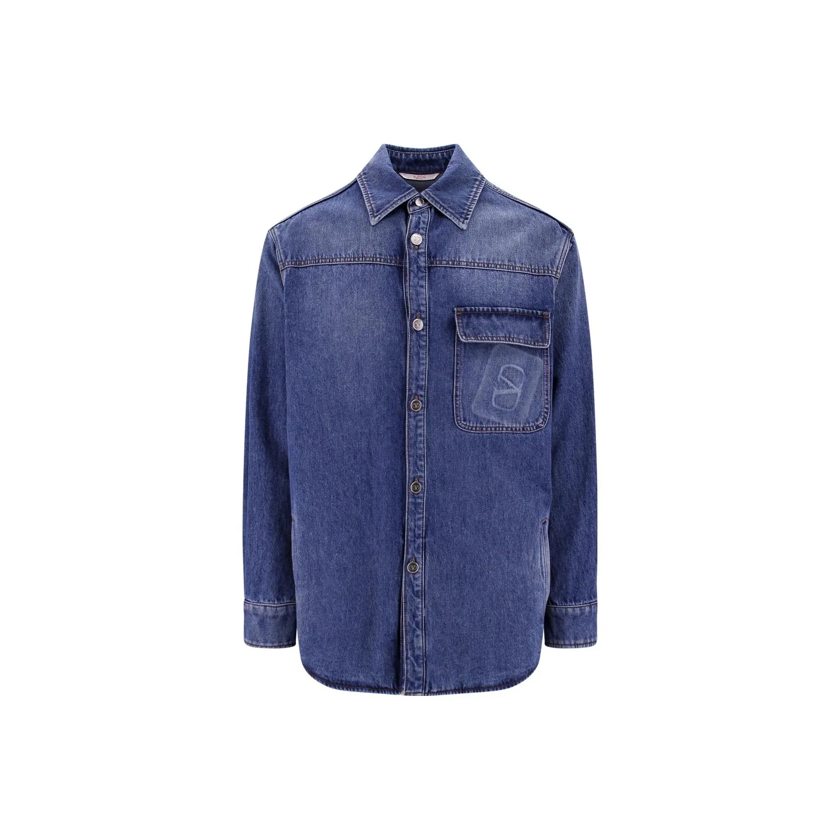 Valentino Buttoned Long Sleeved Denim Shirt