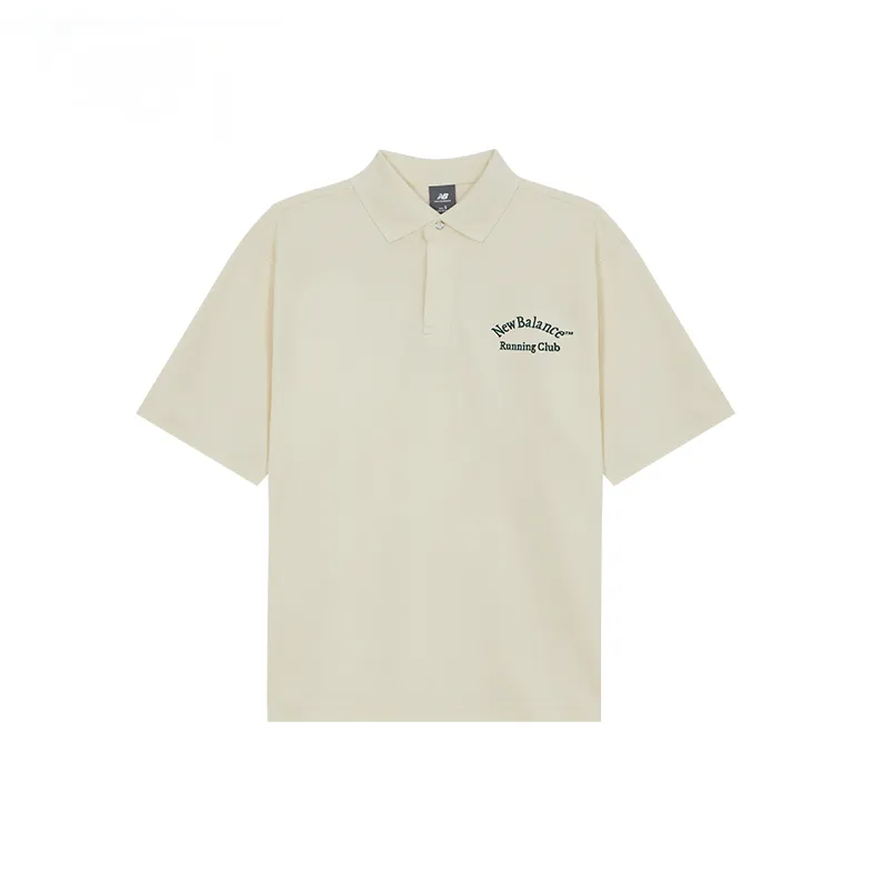 New Balance Running Club Поло Мужское Айвори Белый