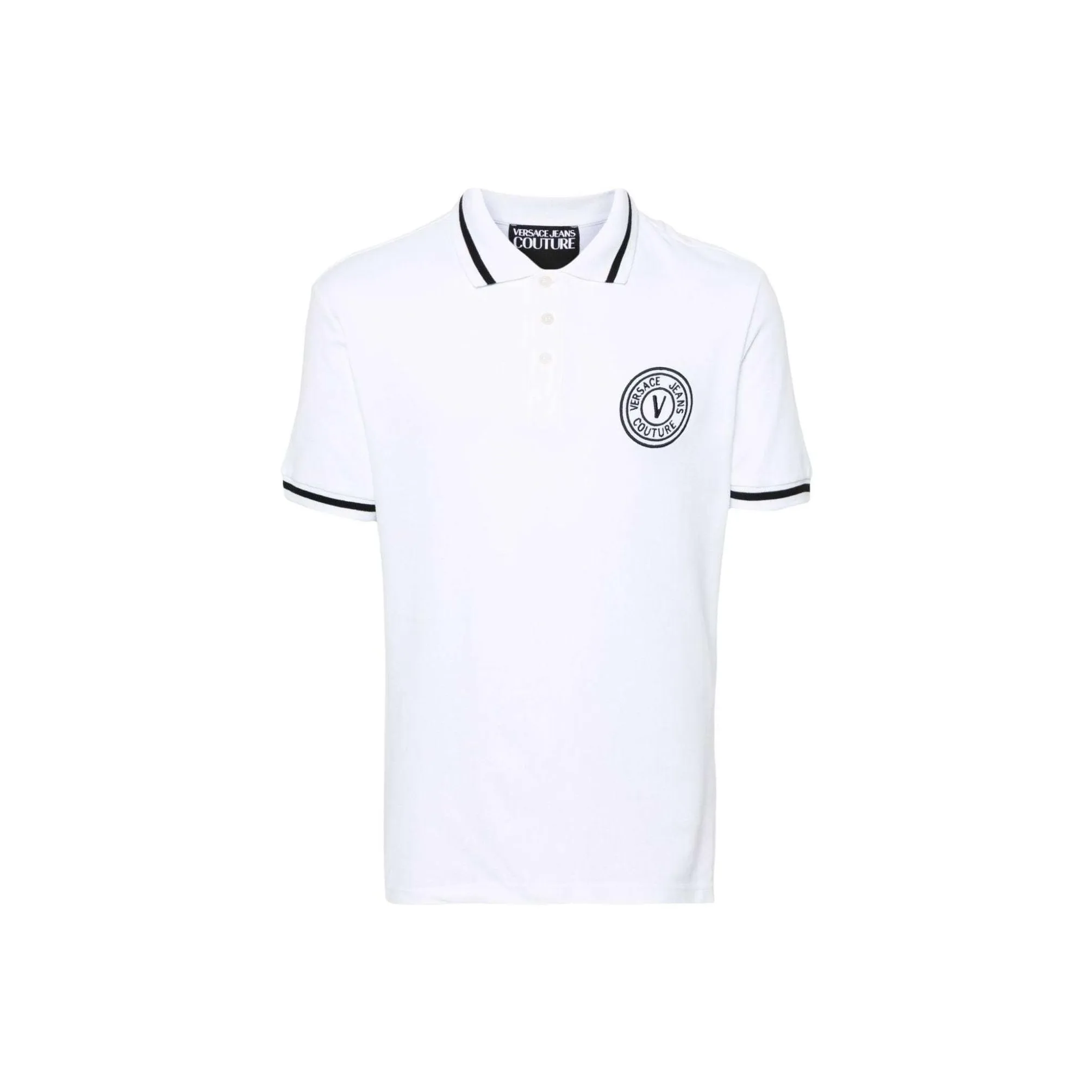 VERSACE JEANS COUTURE Logo Embroidered Short Sleeved Polo Shirt