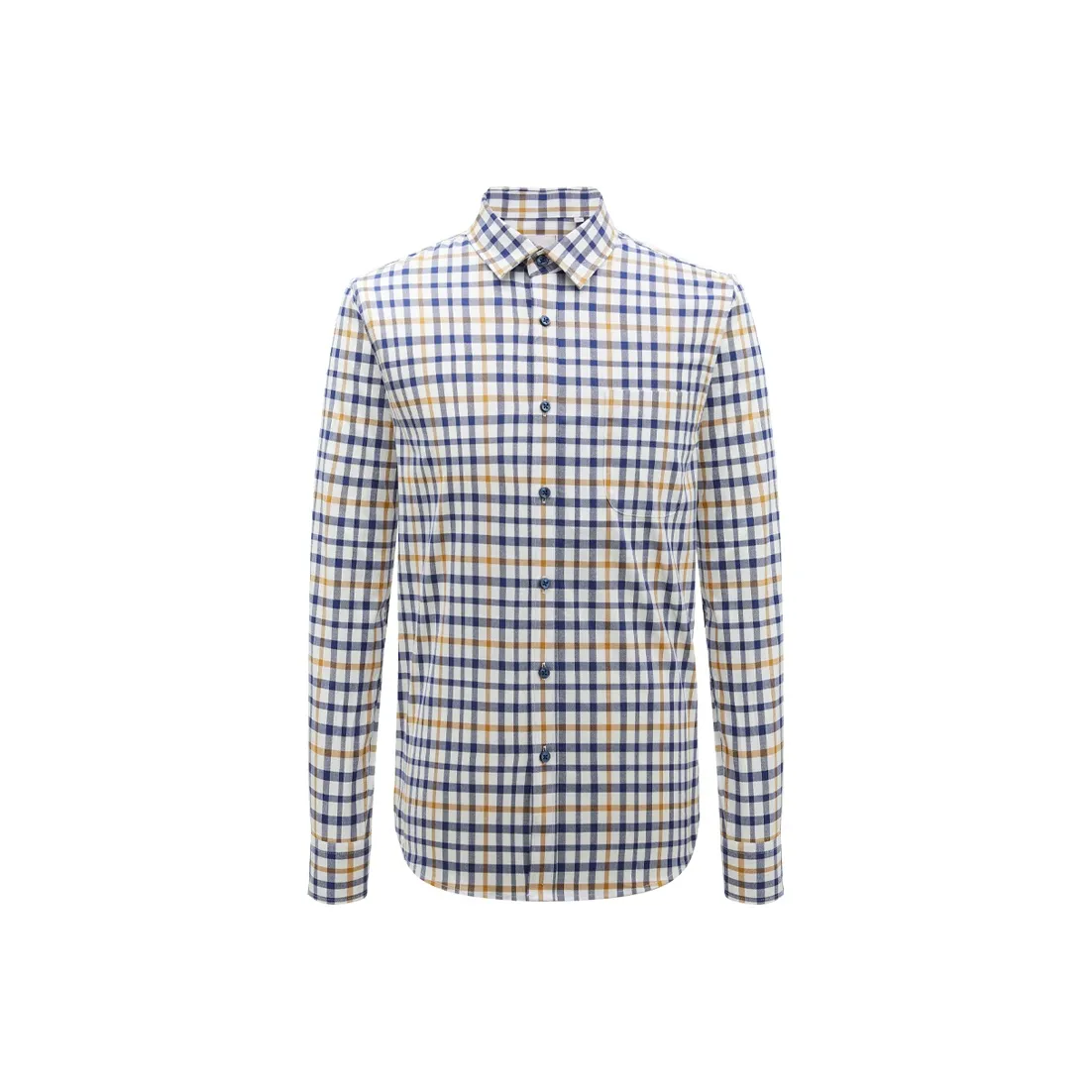 DANIEL HECHTER Shirt Fall Winter Men's Blue Yellow Plaid