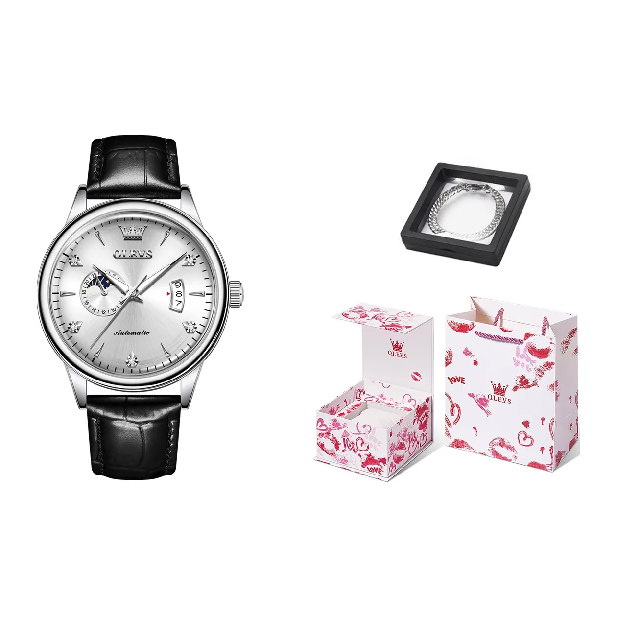 OLEVS Play The Cool Series Механические часы Мужские часы Белый циферблат