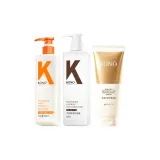 3종 세트: 오일 컨트롤 샴푸 500ml + 수분 헤어 컨디셔너 500ml + 단백질 트리트먼트 200g