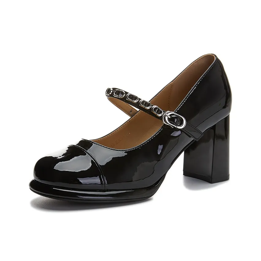 POOQ Грубый каблук Мэри Джейн Женские туфли